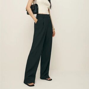 Reformation Alex Mid Rise Black Pants Slacks - 2 Petite